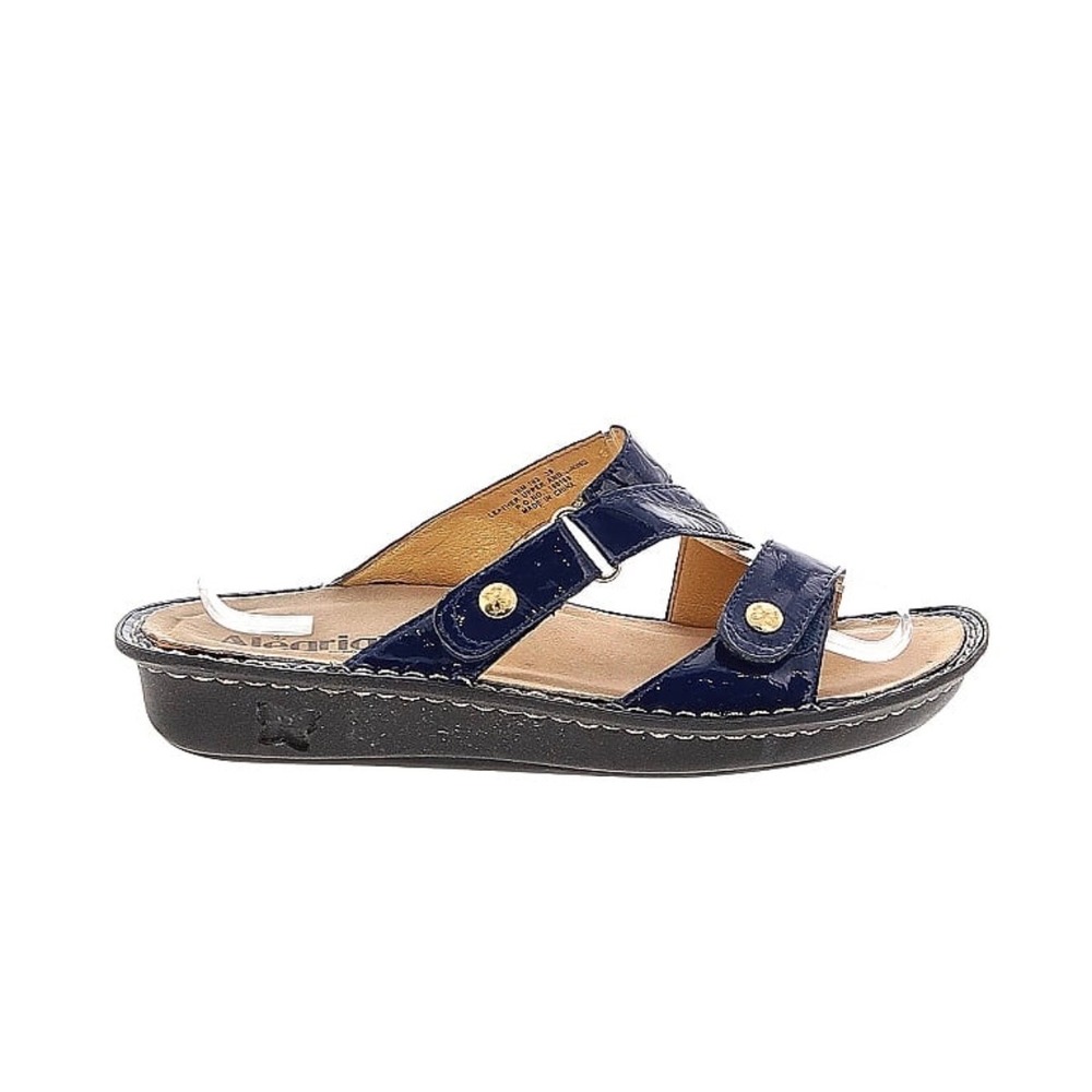 Alegria Venice Navy Blue Patent Leather Slide Sandals Womens 38 US 8-8.5 VEM-742
